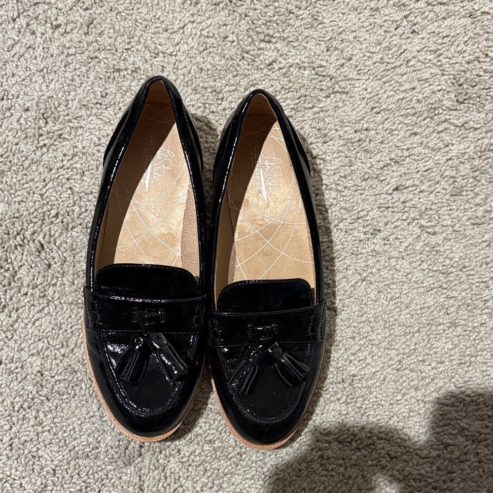 LifeStride Black Patent Tassel Loafers - Women